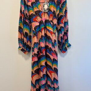 NWT Oliphant Tie Back Maxi-Venice Blue Dress Size Medium